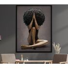 Quadro Decorativo Rainha Africana 100x76 Cm | Com Moldura Pre